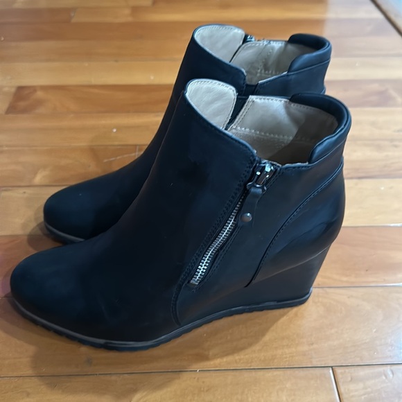 Soul naturalization black wedge ankle boots size 10 - Picture 1 of 7